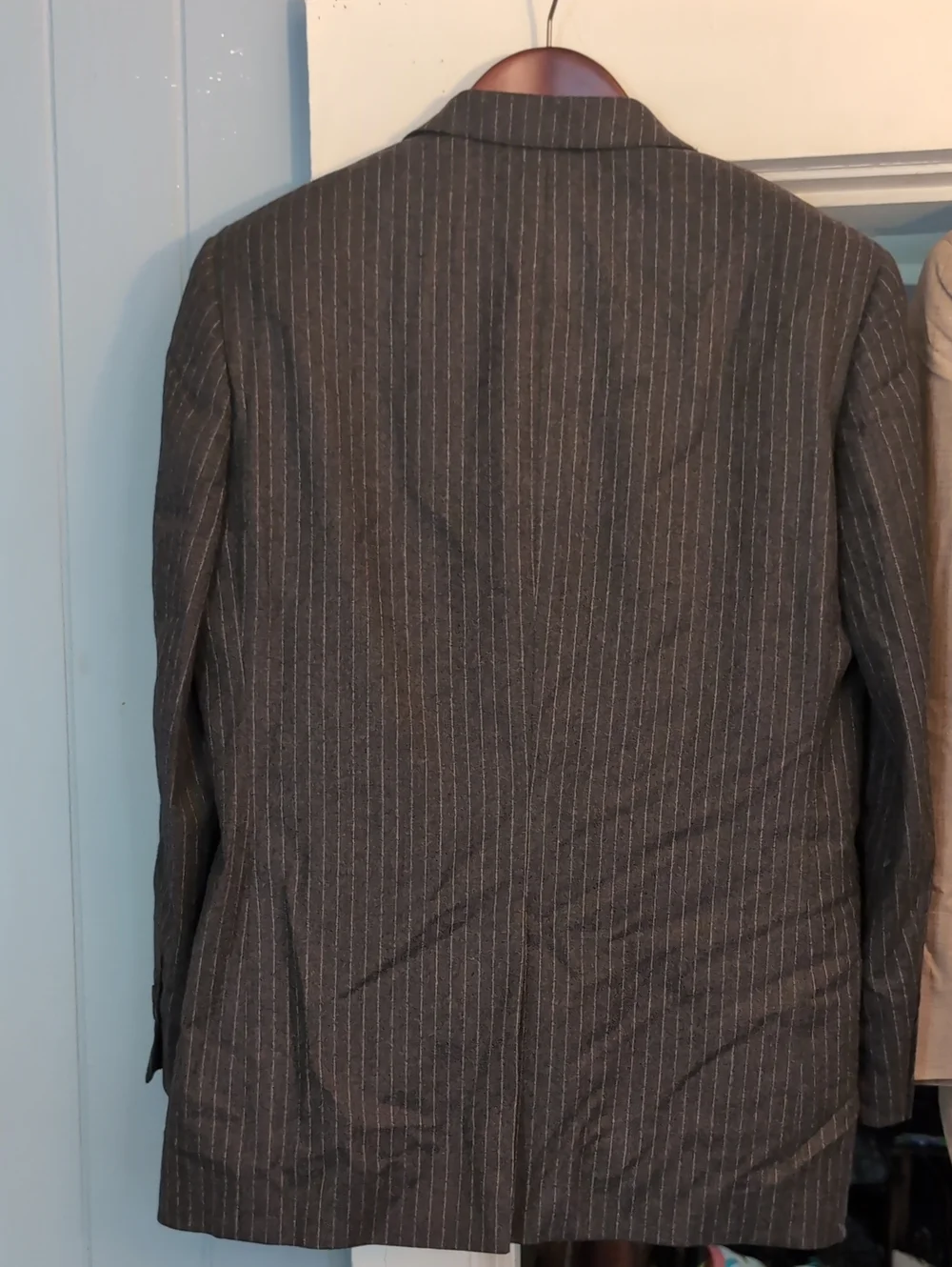 Vintage Lands' End Men's 2-Piece Suit 41R Vitale Canonico Italian Wool pinstripe
